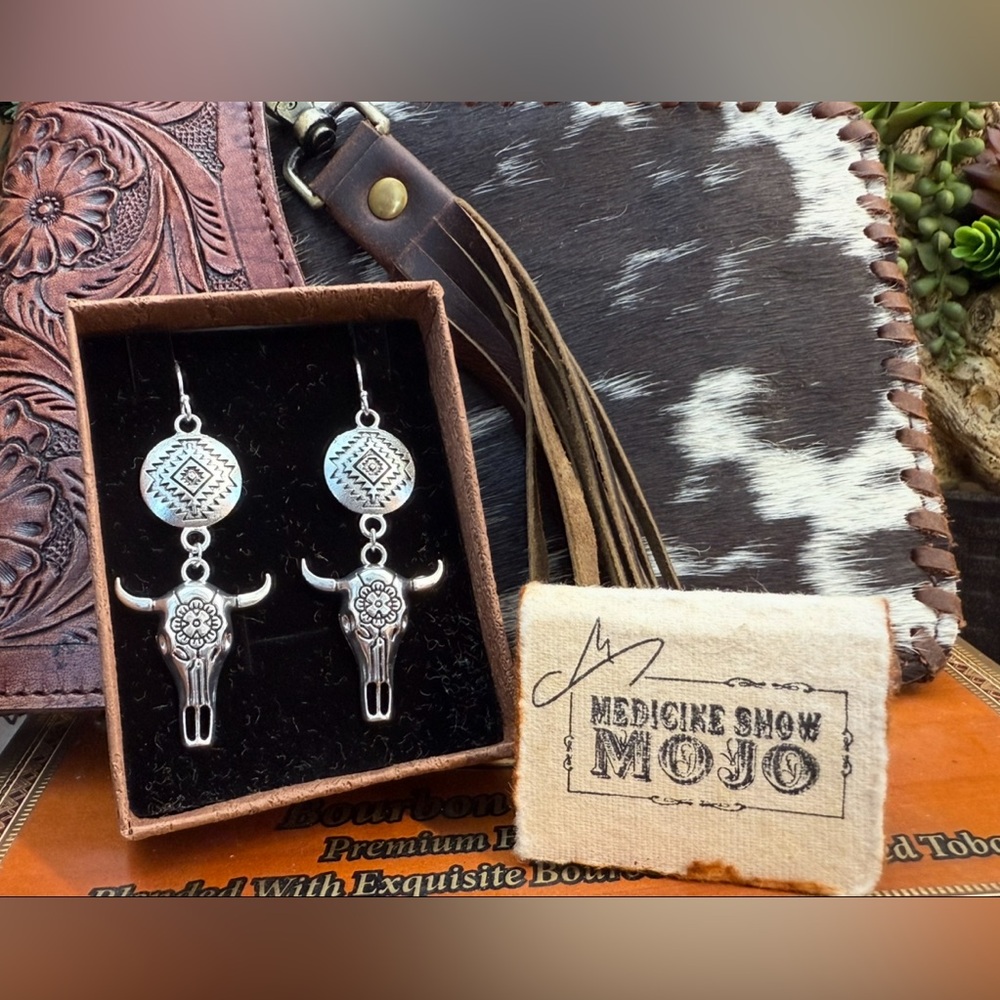 Skull Creek Junction Drop Earrings handcrafted by Medicine Show Mojo